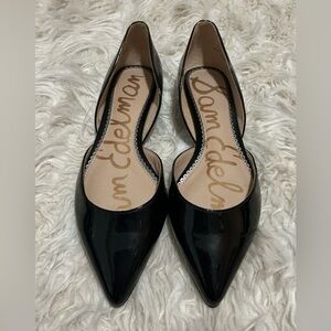 Sam Edelman Black Patent Pointed D'Orsay Flats